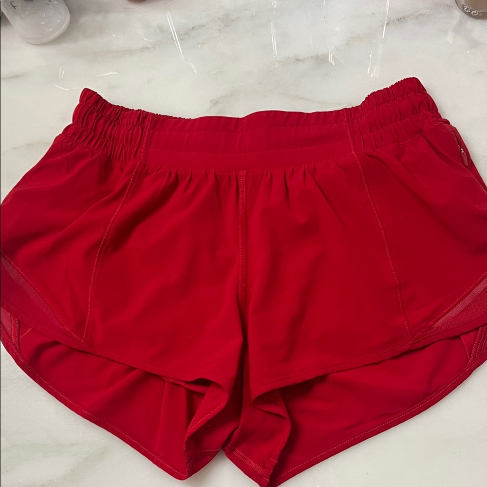 Women's Red Lululemon Hotty Hot Shorts 2.5inch